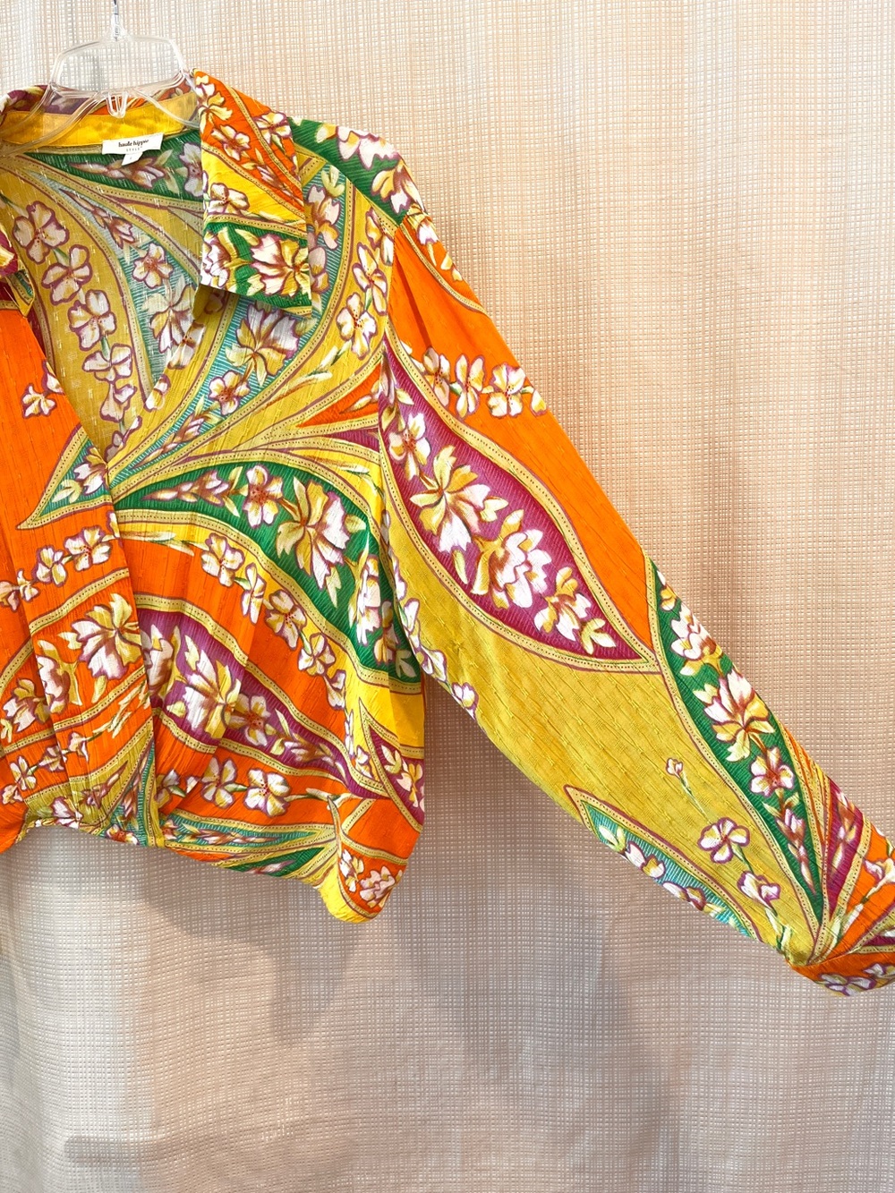 Haute Hippie Cropped Top Paisley Boho Vibrant Festival Playful - Picture 5 of 15